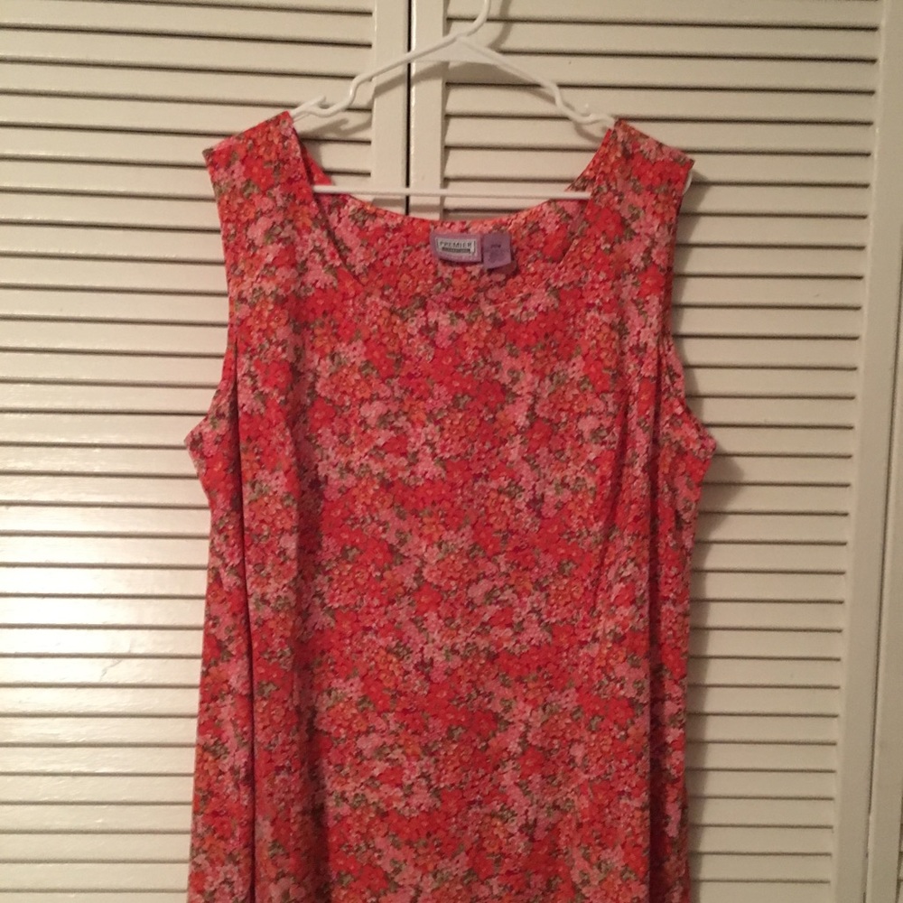 Women's Orange Floral Two-Piece Dress Set - Picture 6 of 8